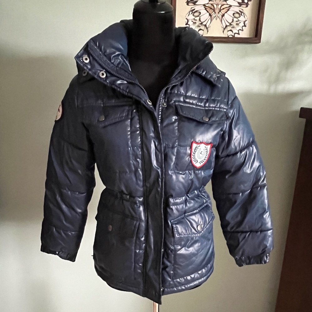 Horze Equestrian Boys/Girls Navy Puffer Jacket 134/140 (slight flaw)